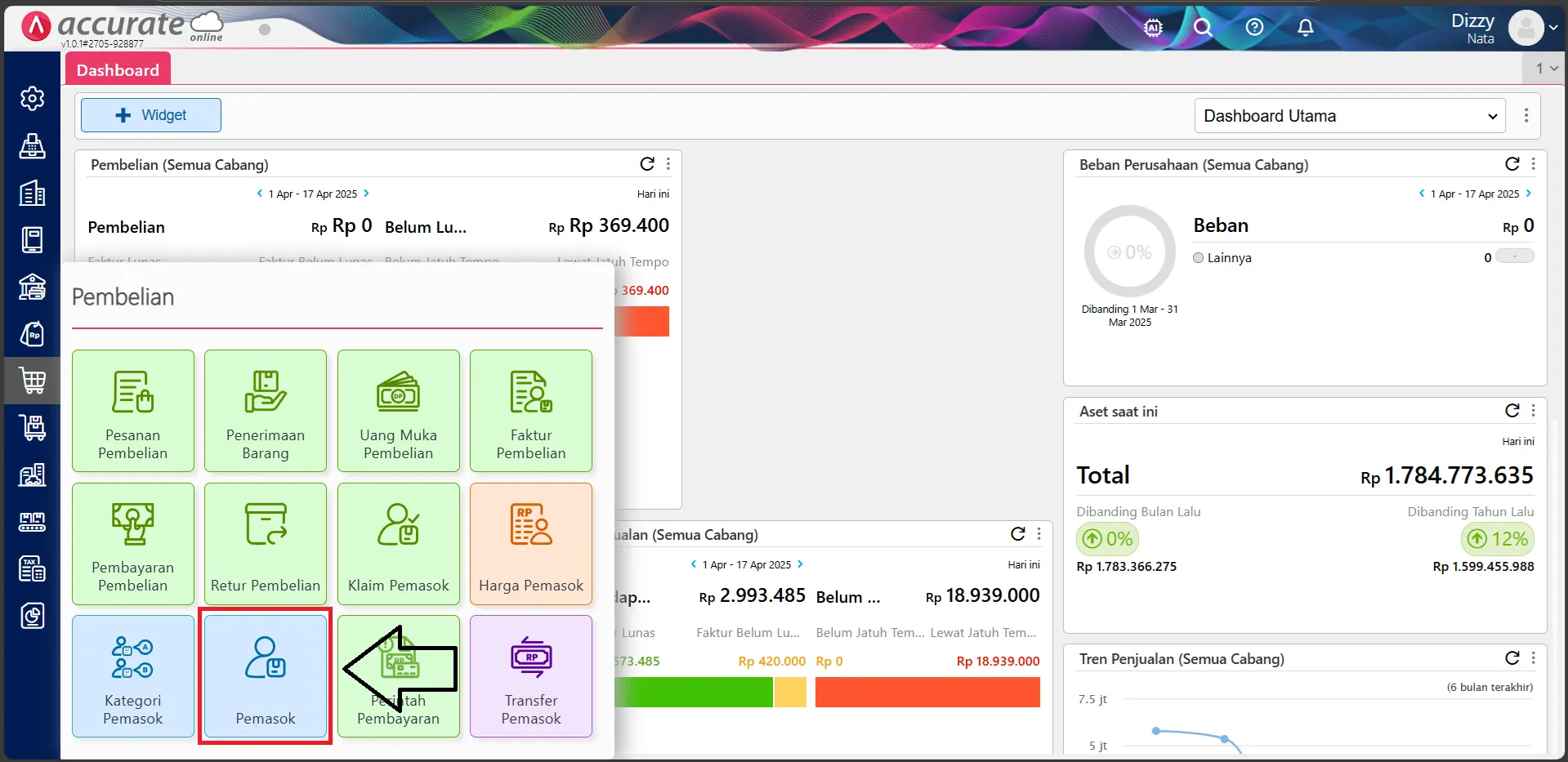 Cara melakukan impor data pemasok dari file excel